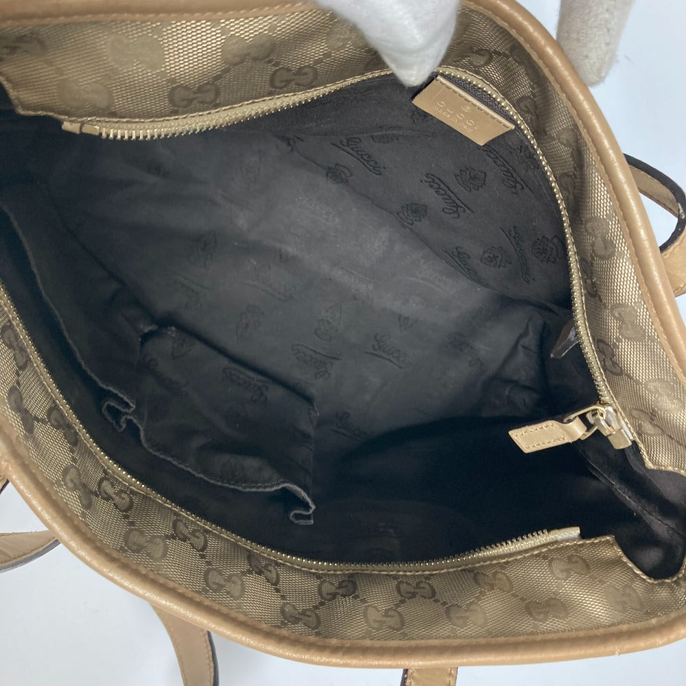 GUCCI Shoulder Bag 211138 PVC/Leather, GG Imprime gold GG Implication mens Used