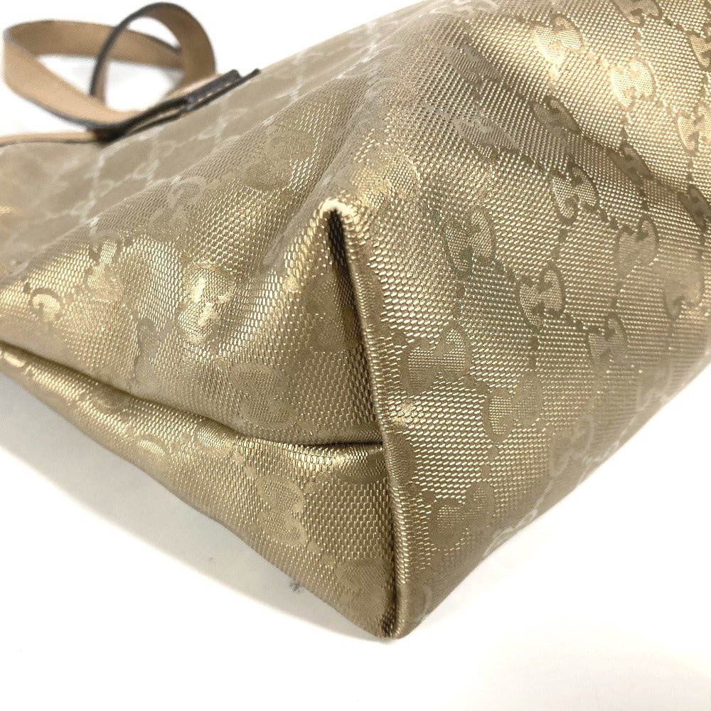 GUCCI Shoulder Bag 211138 PVC/Leather, GG Imprime gold GG Implication mens Used