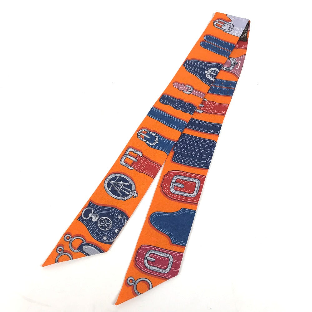 HERMES scarf silk Orange Twilly Twilly Women Used