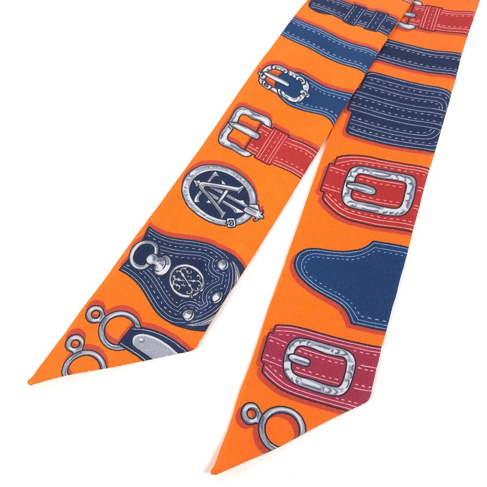 HERMES scarf silk Orange Twilly Twilly Women Used