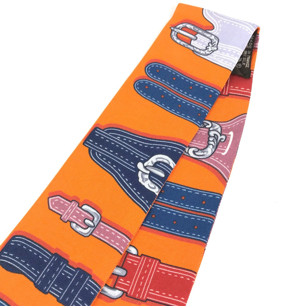 HERMES scarf silk Orange Twilly Twilly Women Used
