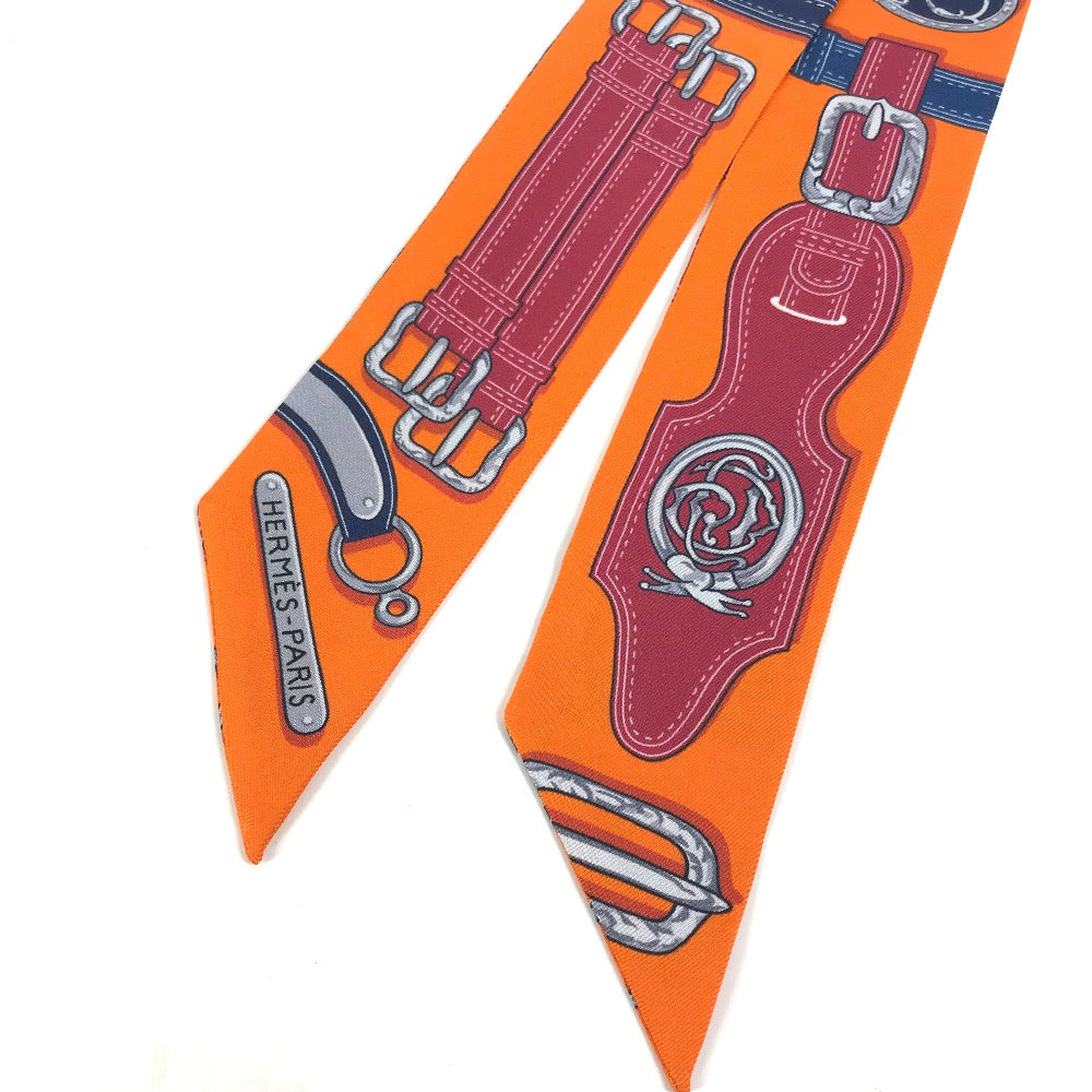 HERMES scarf silk Orange Twilly Twilly Women Used