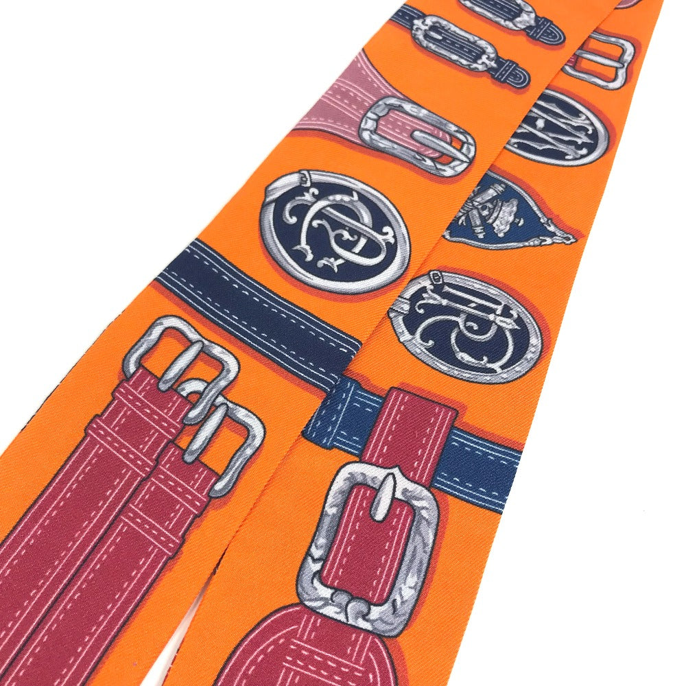 HERMES scarf silk Orange Twilly Twilly Women Used