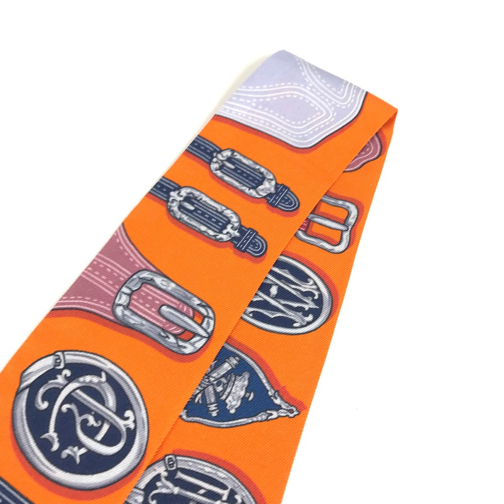 HERMES scarf silk Orange Twilly Twilly Women Used