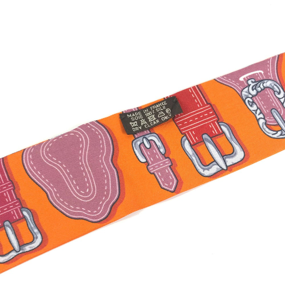 HERMES scarf silk Orange Twilly Twilly Women Used