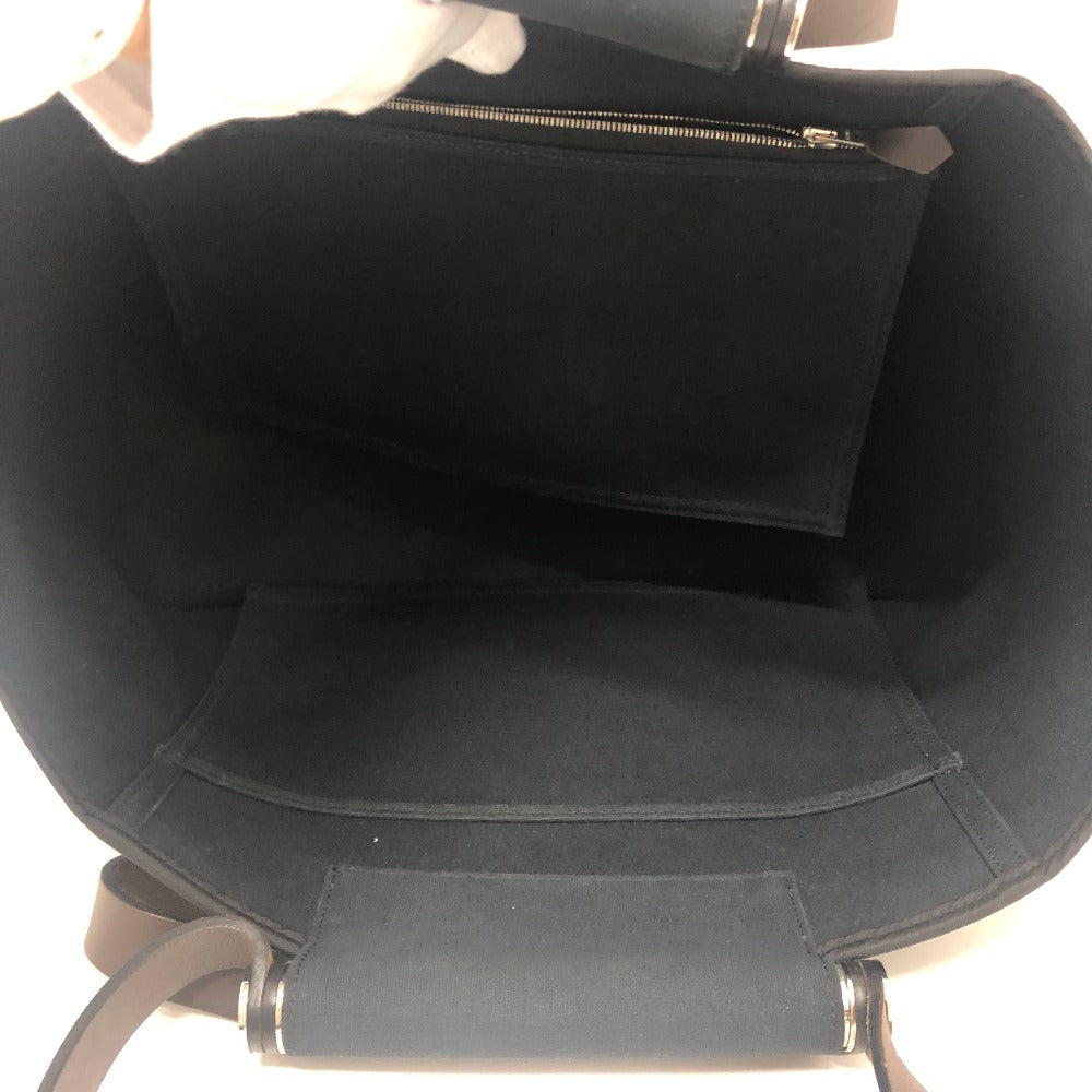 HERMES Tote Bag Leather / canvas black Kavac Elan PM Women Used