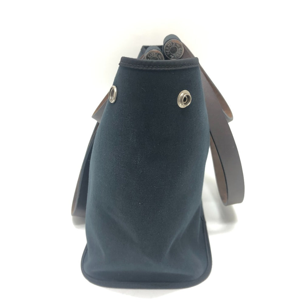 HERMES Tote Bag Leather / canvas black Kavac Elan PM Women Used