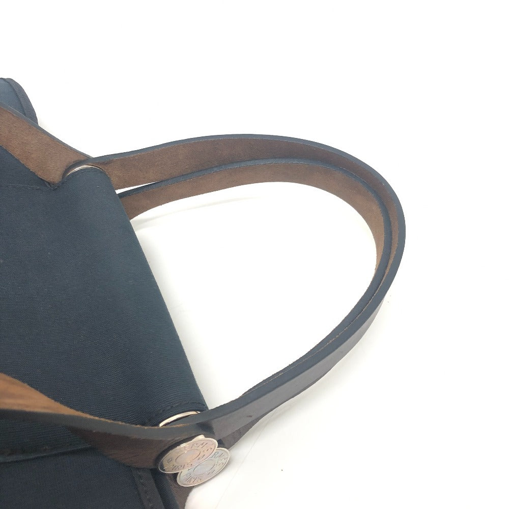 HERMES Tote Bag Leather / canvas black Kavac Elan PM Women Used