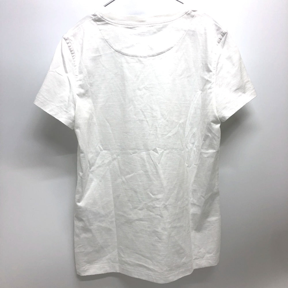 HERMES Short sleeve T-shirt cotton white Embroidered Mosaic H Logo Pocket Women 34 Used