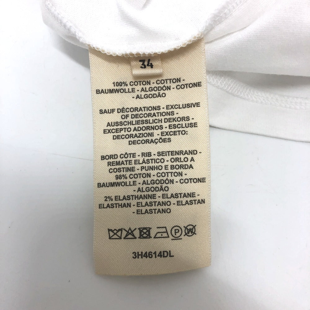 HERMES Short sleeve T-shirt cotton white Embroidered Mosaic H Logo Pocket Women 34 Used