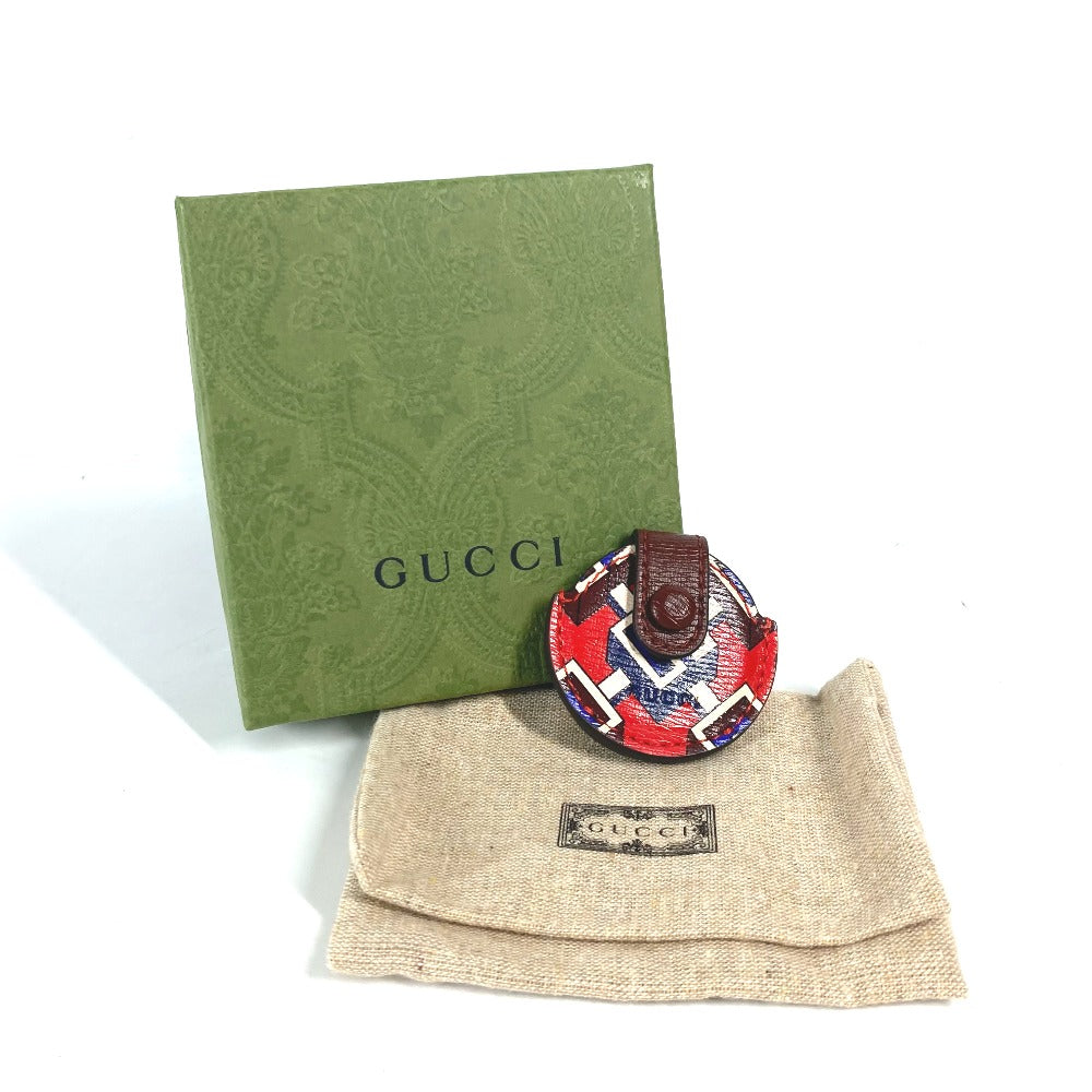 GUCCI charm leather Red AirTag holder AirTag unisex(Unisex) Used