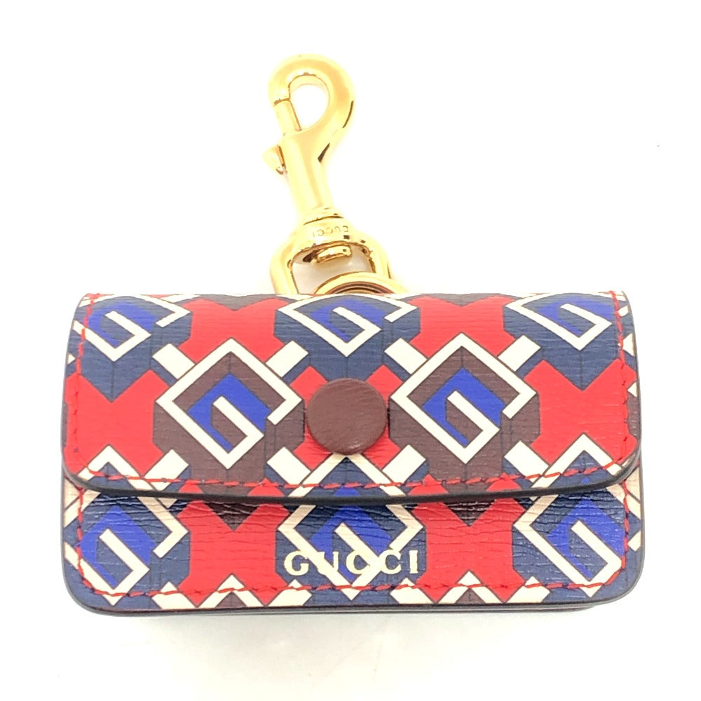 GUCCI key ring 692957 leather Red Pets GG Etiquette Bag Holder unisex(Unisex) Used