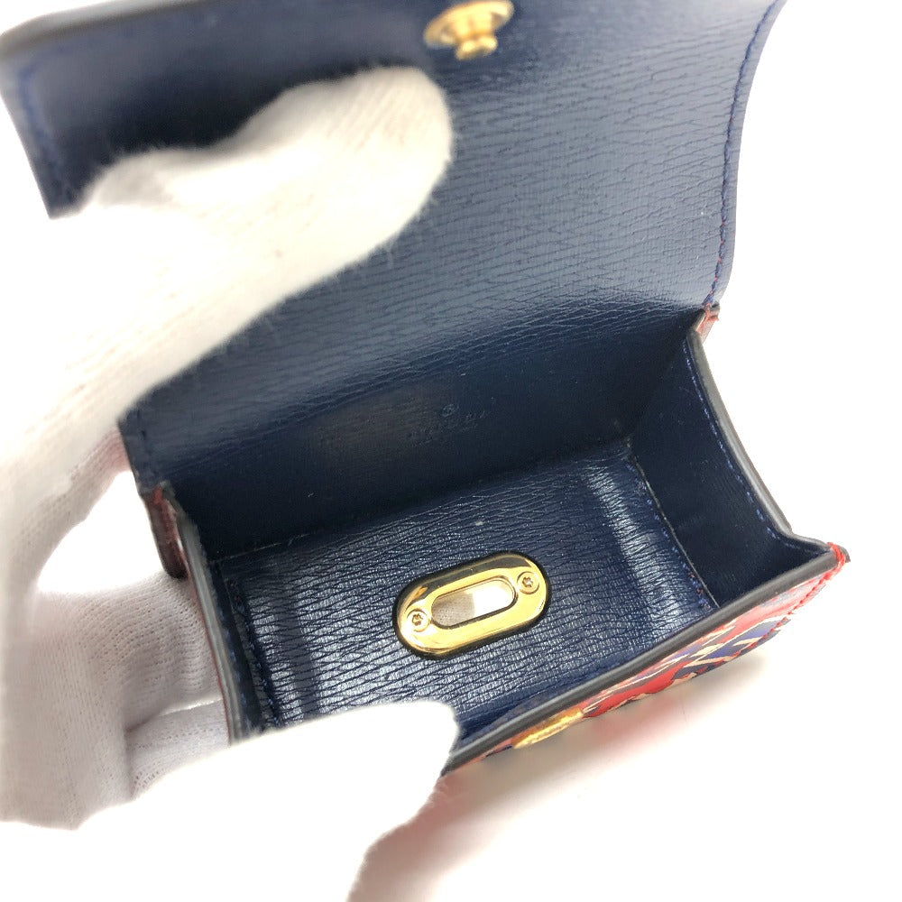 GUCCI key ring 692957 leather Red Pets GG Etiquette Bag Holder unisex(Unisex) Used