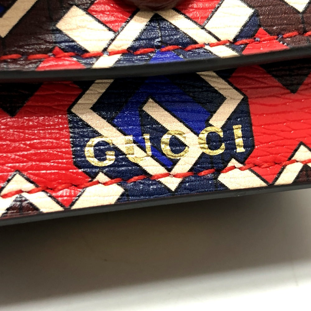 GUCCI key ring 692957 leather Red Pets GG Etiquette Bag Holder unisex(Unisex) Used