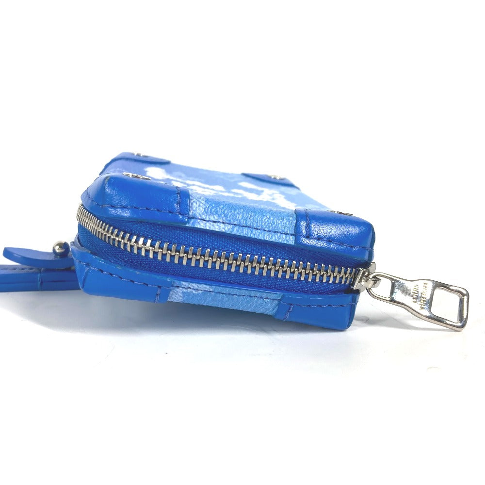LOUIS VUITTON Coin case M45440 leather blue Monogram Clouds Soft Trunk Necklace Wallet