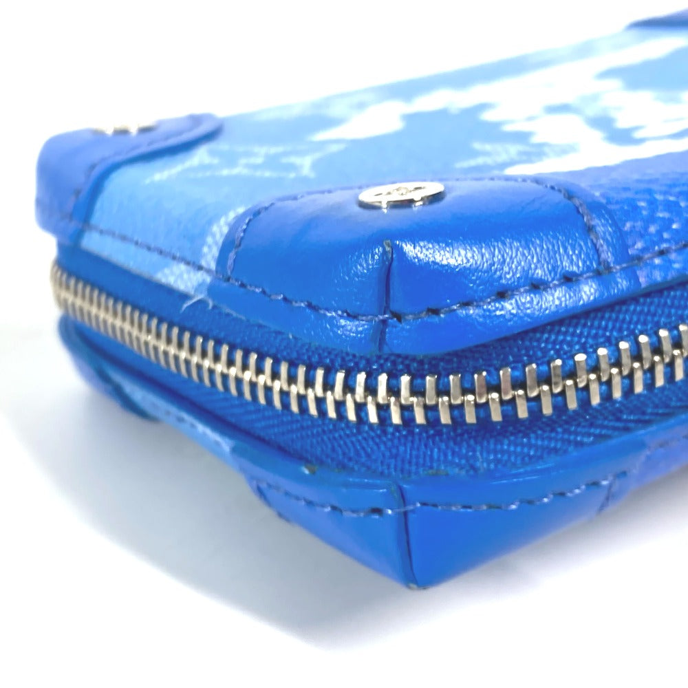 LOUIS VUITTON Coin case M45440 leather blue Monogram Clouds Soft Trunk Necklace Wallet