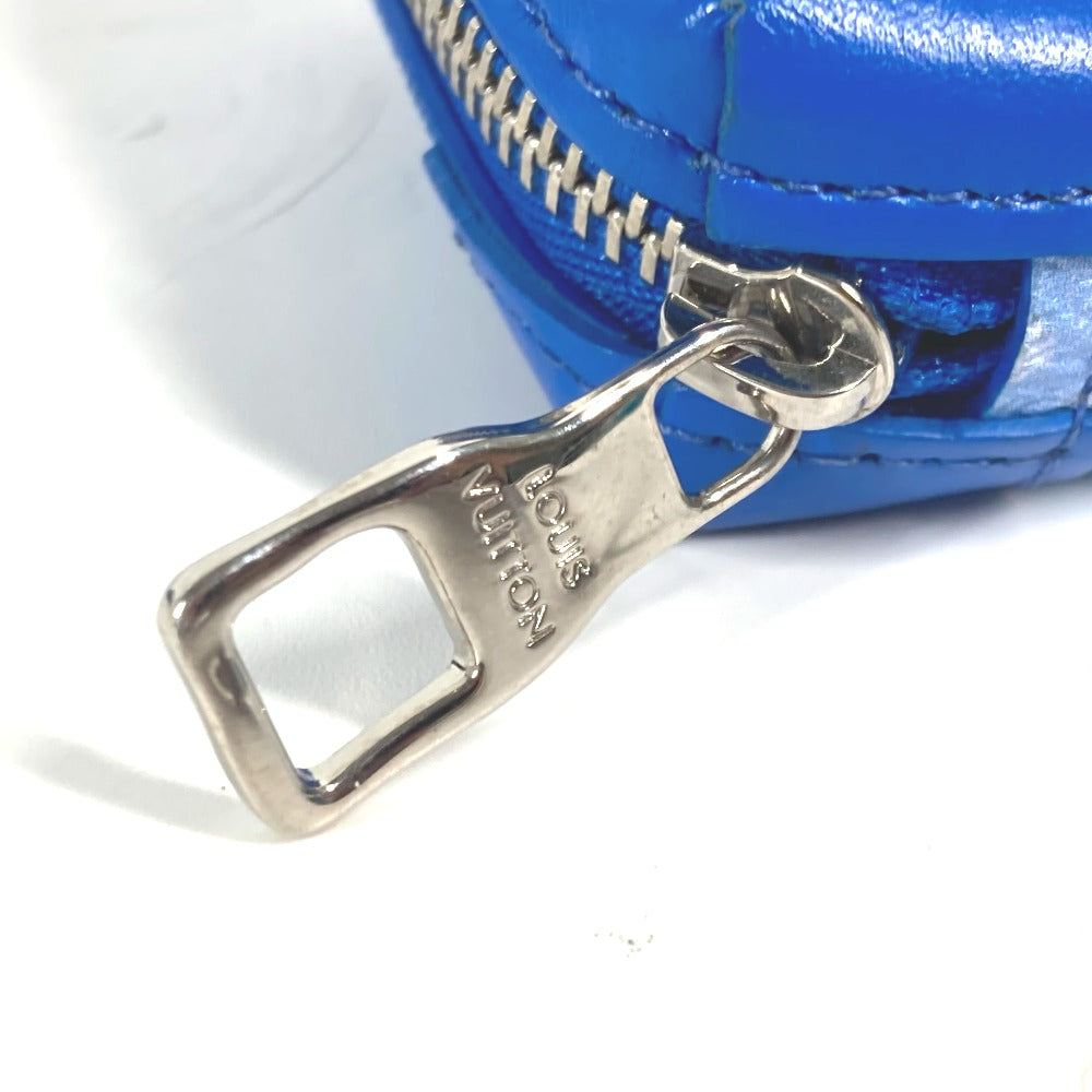 LOUIS VUITTON Coin case M45440 leather blue Monogram Clouds Soft Trunk Necklace Wallet