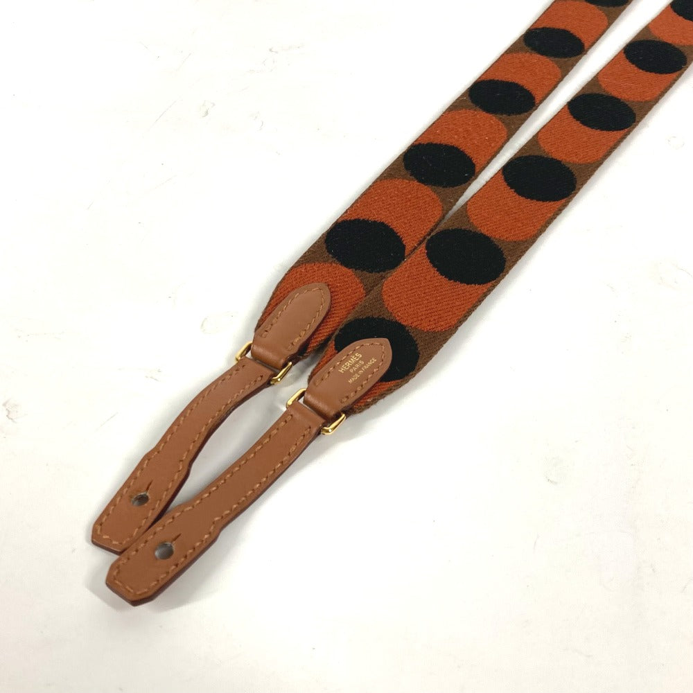 HERMES Shoulder strap canvas Orange bandouliere sangle flipper ball 1" Women Used