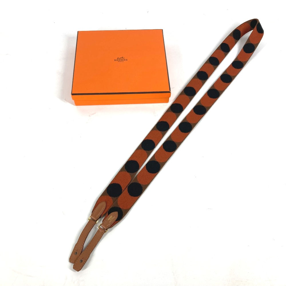 HERMES Shoulder strap canvas Orange bandouliere sangle flipper ball 1" Women Used