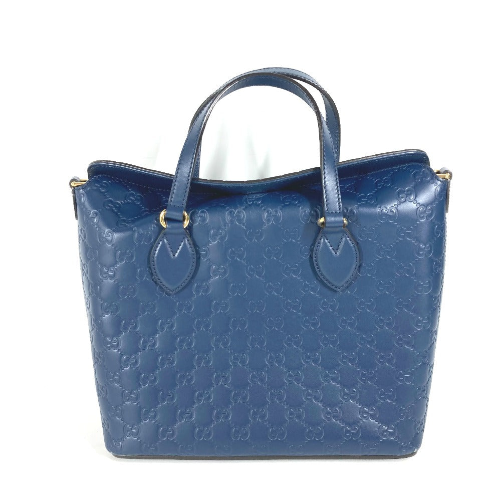 GUCCI Handbag 428226 Sima leather blue Signature Guccisima GG mens Used
