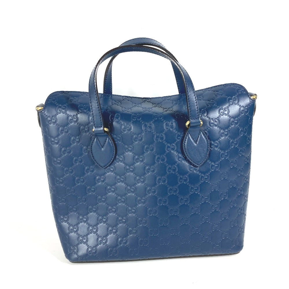 GUCCI Handbag 428226 Sima leather blue Signature Guccisima GG mens Used