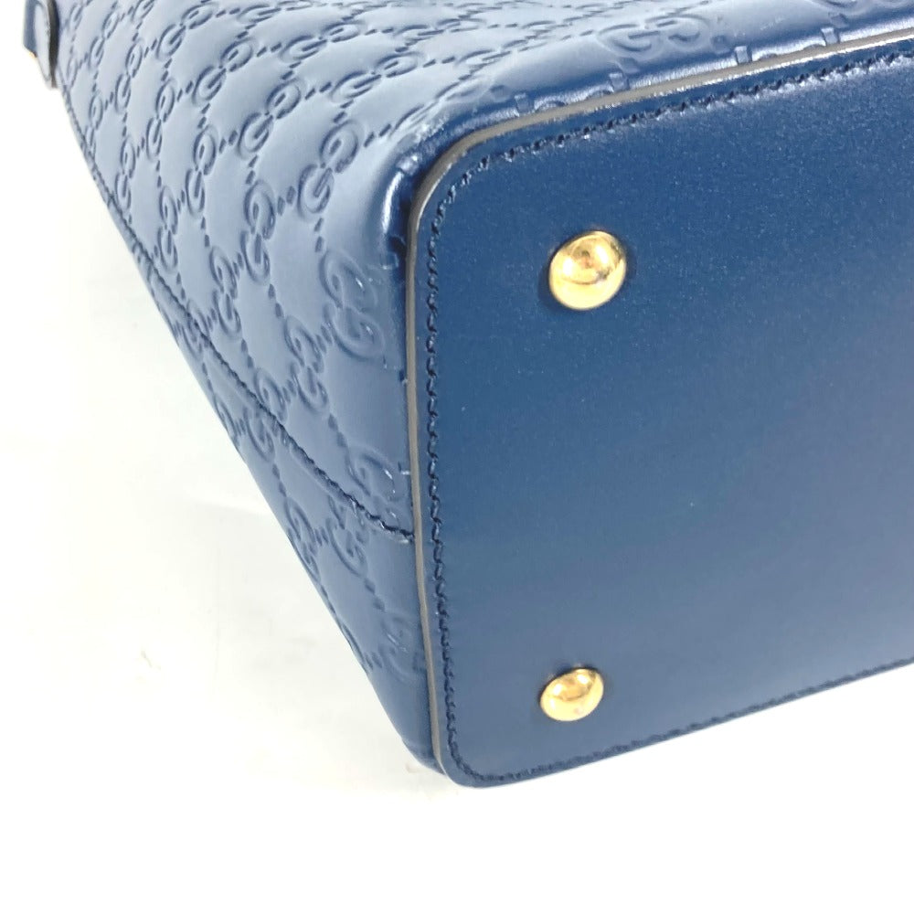 GUCCI Handbag 428226 Sima leather blue Signature Guccisima GG mens Used