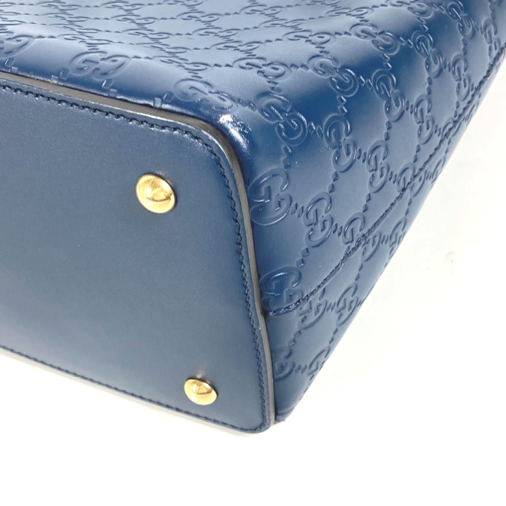 GUCCI Handbag 428226 Sima leather blue Signature Guccisima GG mens Used