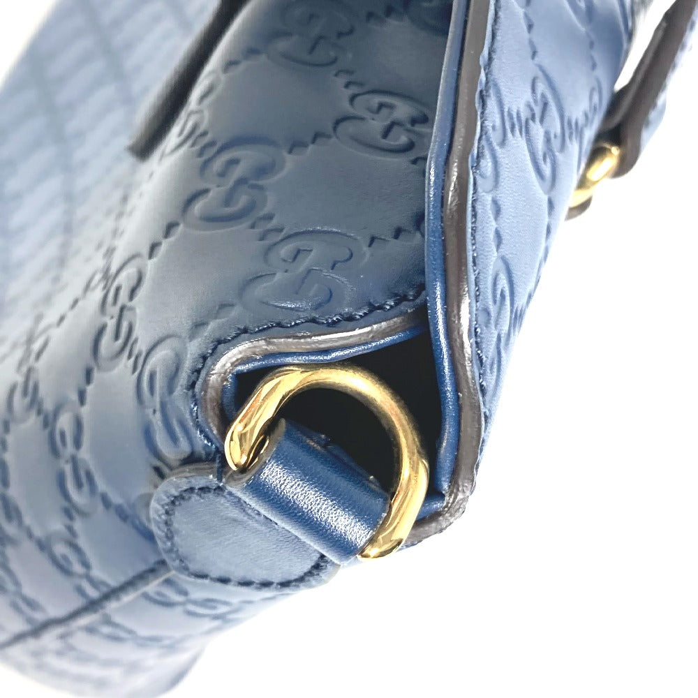 GUCCI Handbag 428226 Sima leather blue Signature Guccisima GG mens Used