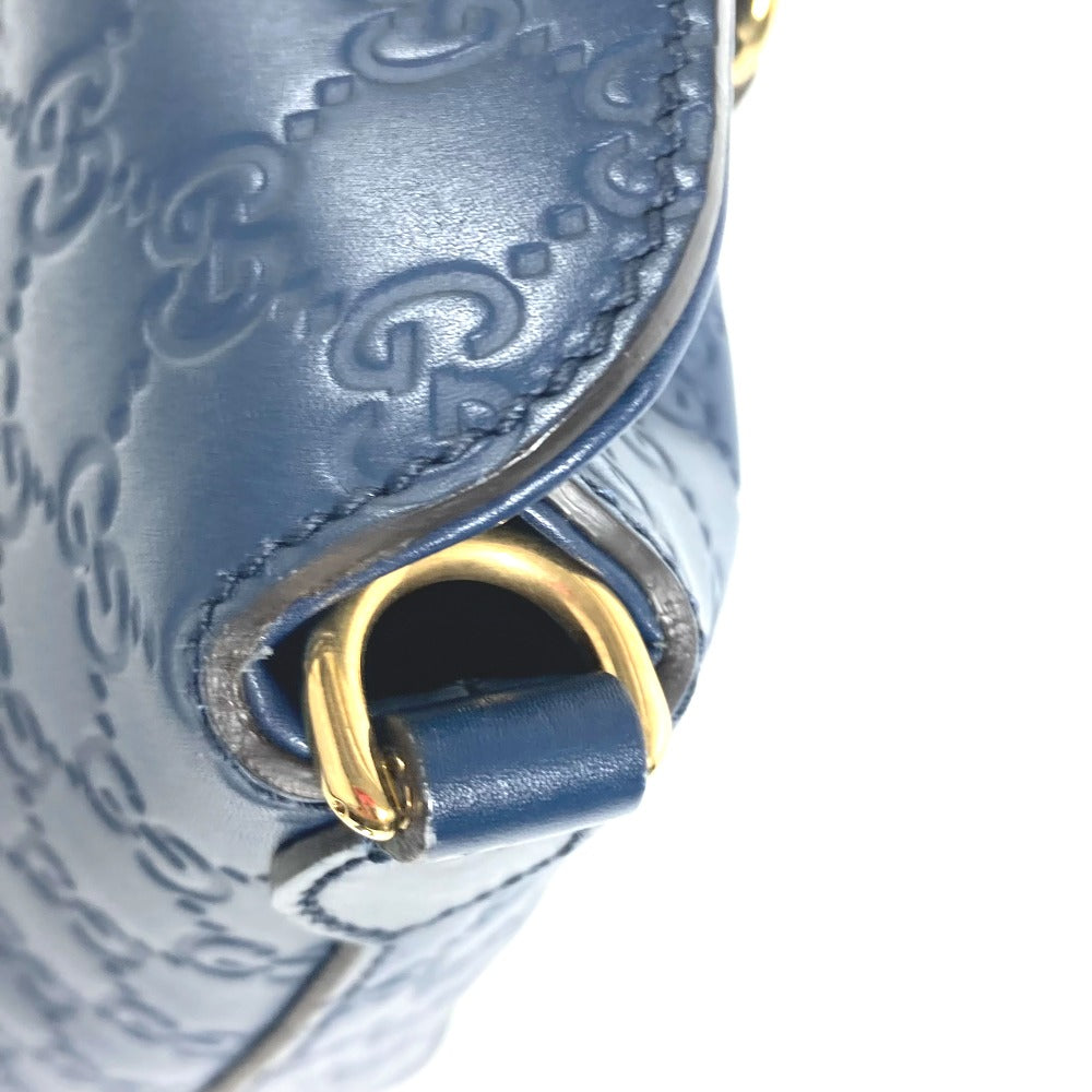 GUCCI Handbag 428226 Sima leather blue Signature Guccisima GG mens Used