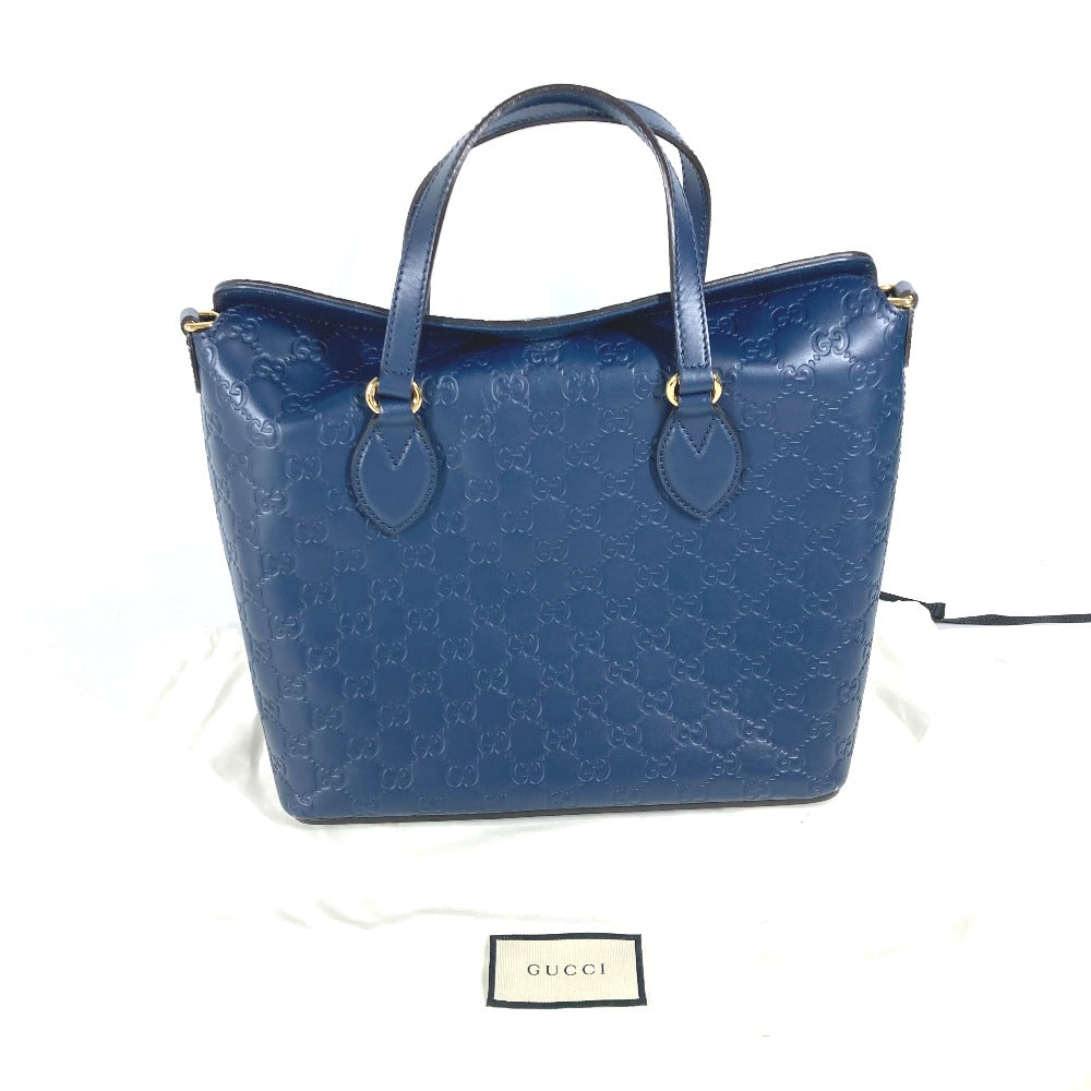 GUCCI Handbag 428226 Sima leather blue Signature Guccisima GG mens Used