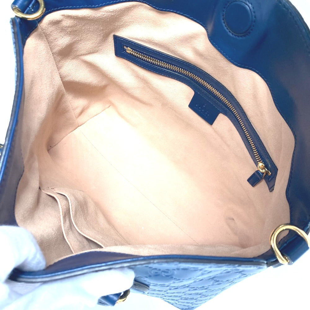 GUCCI Handbag 428226 Sima leather blue Signature Guccisima GG mens Used