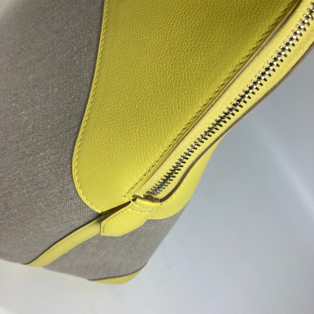 HERMES Tote Bag Swift, Toile H yellow Shoulder Bag Boston Duffel bag Bored 45 Women Used