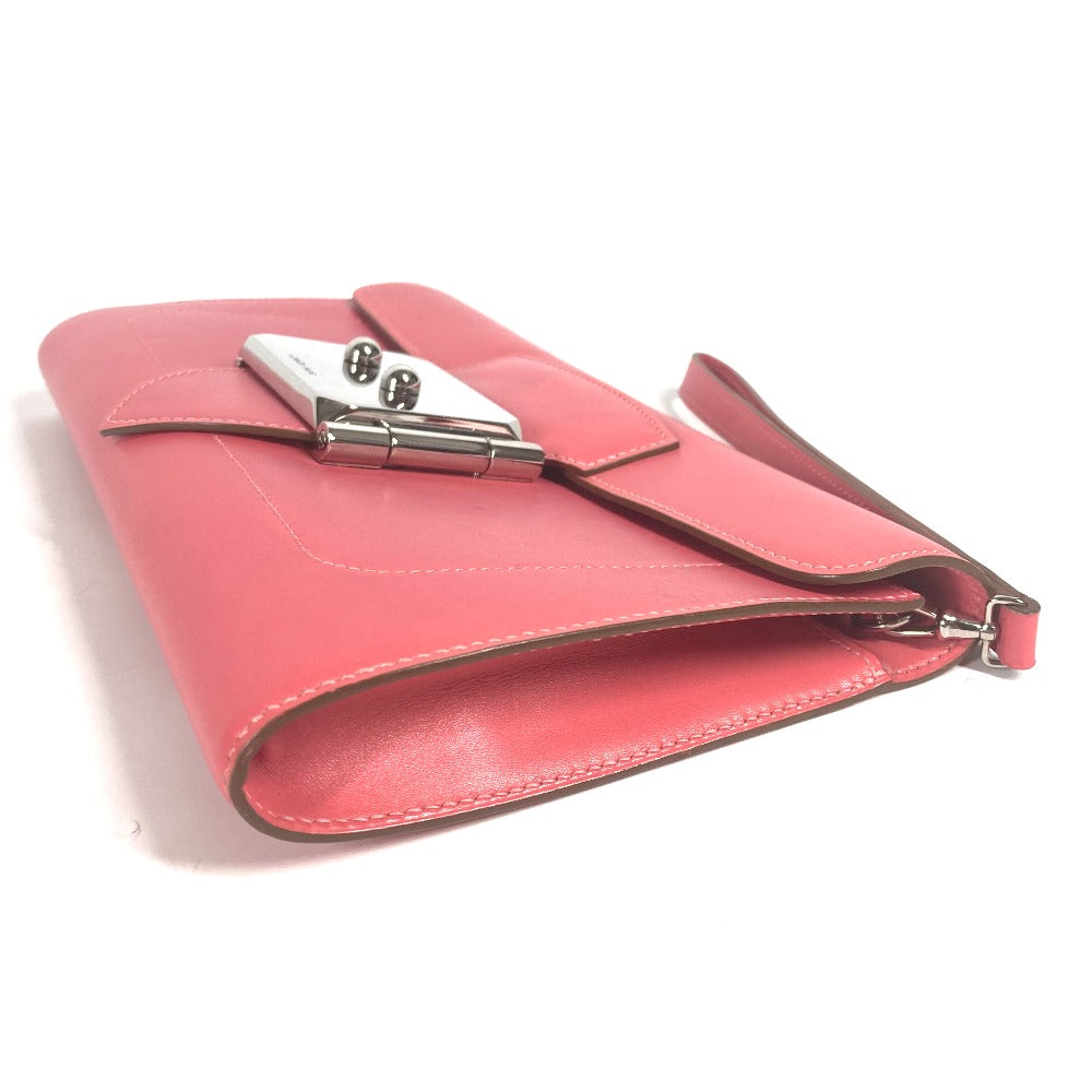 HERMES Clutch bag Vota De Lacto pink Sac Clutch Good Lock Women Used