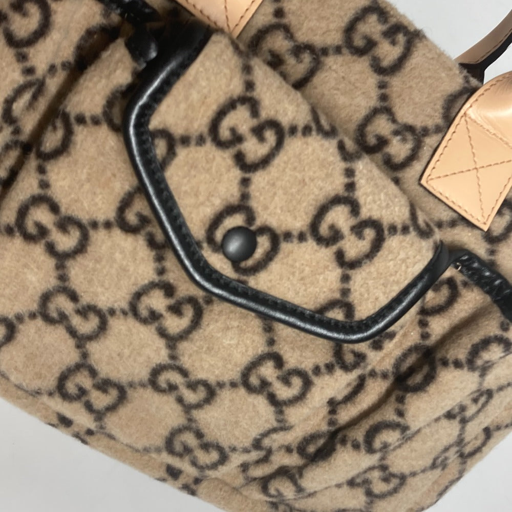 GUCCI Handbag 628159 Wool, Leather beige Chilled license GG Kids Used