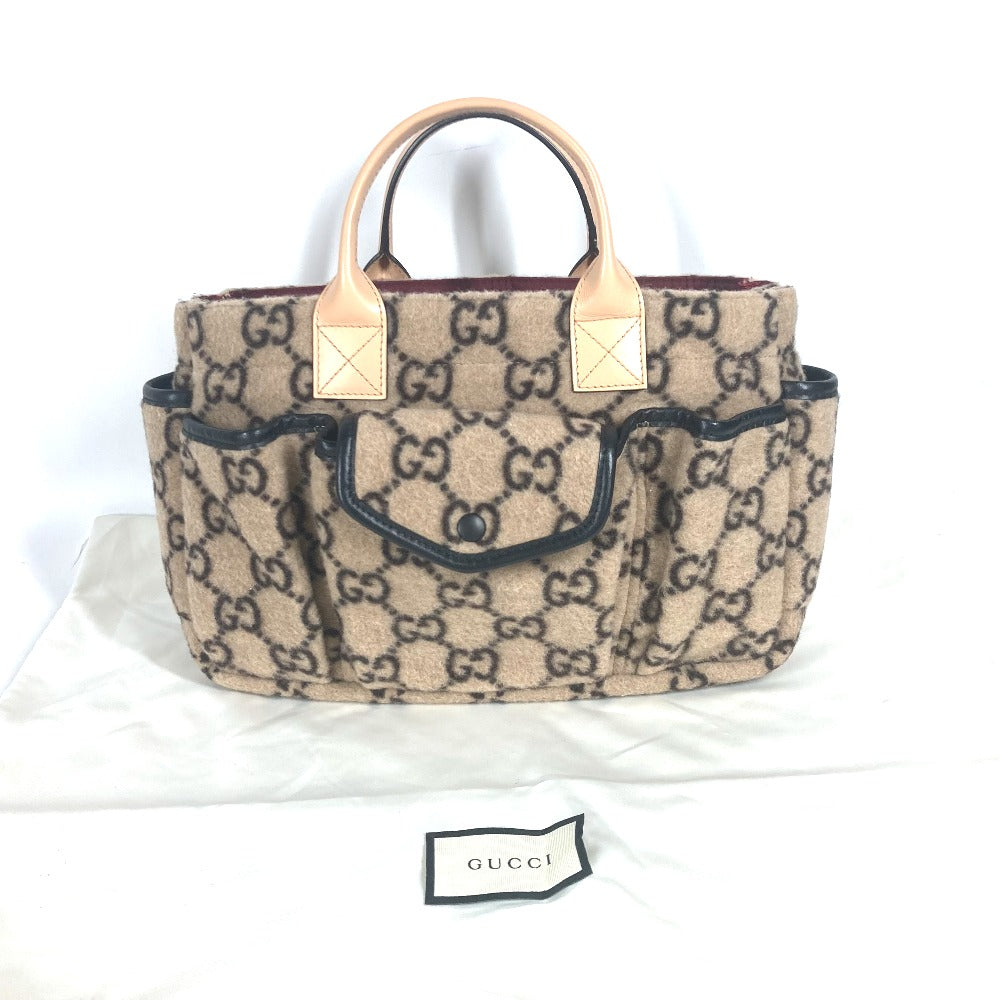 GUCCI Handbag 628159 Wool, Leather beige Chilled license GG Kids Used