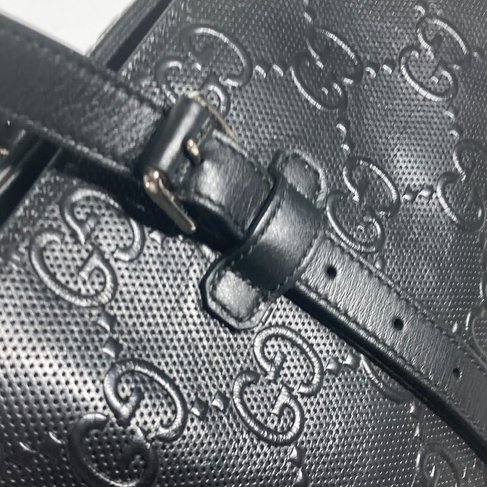 GUCCI Tote Bag 625772 leather black Shoulder Bag Boston Duffel bag GG emboss mens Used