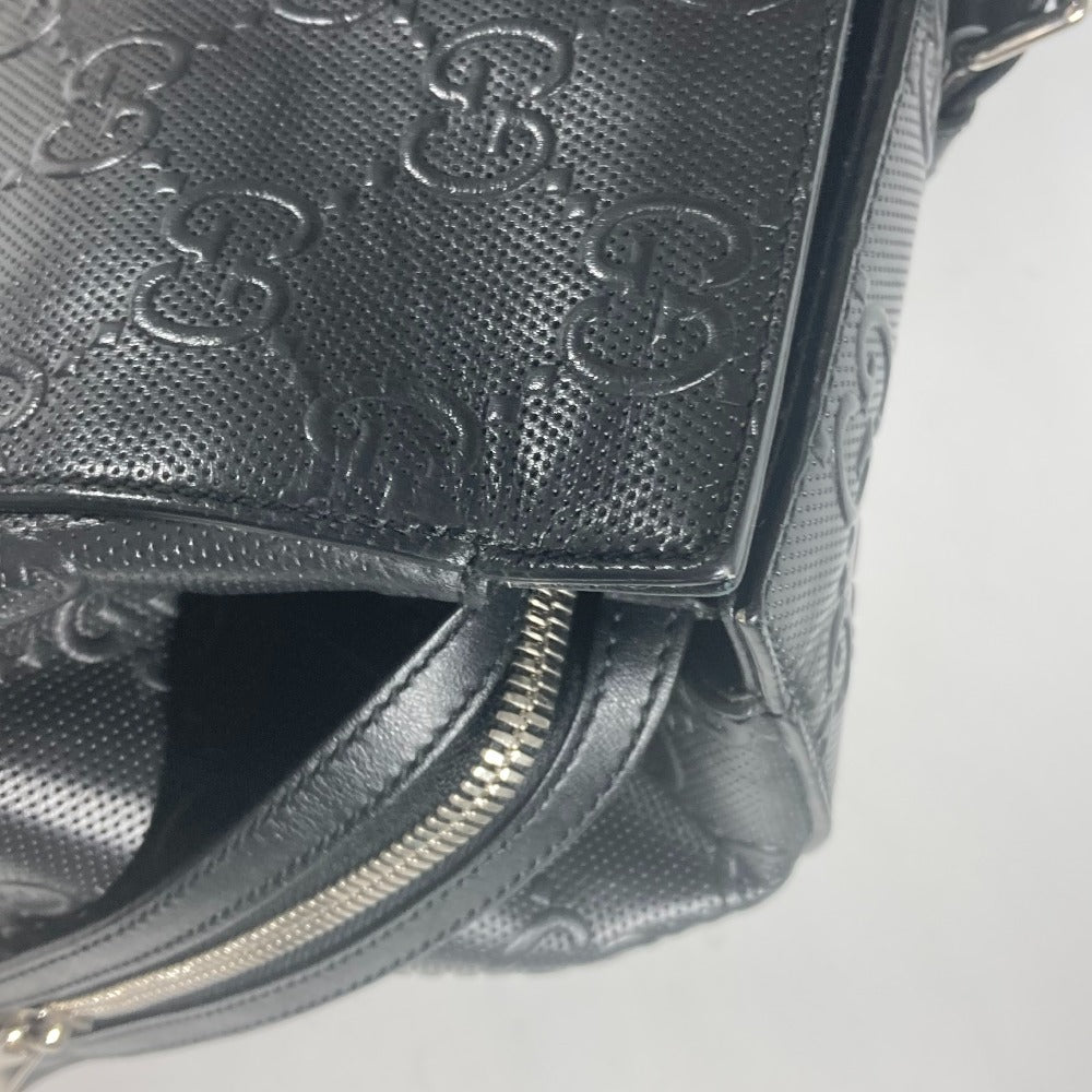 GUCCI Tote Bag 625772 leather black Shoulder Bag Boston Duffel bag GG emboss mens Used