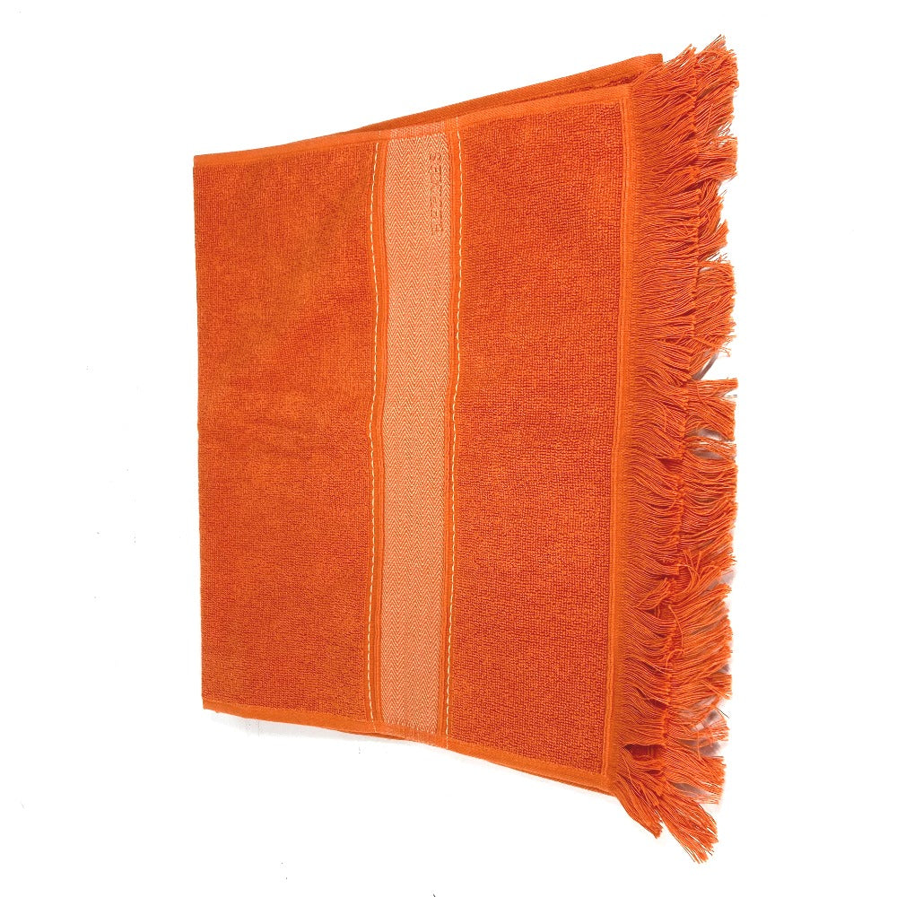 HERMES towel cotton Orange fringe Sailing Women Used