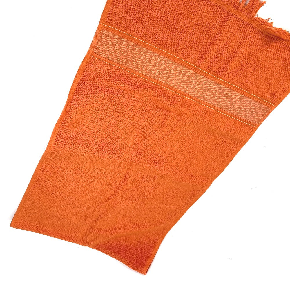 HERMES towel cotton Orange fringe Sailing Women Used