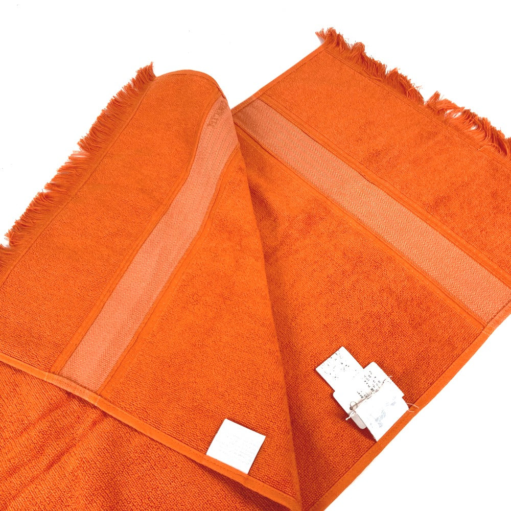 HERMES towel cotton Orange fringe Sailing Women Used