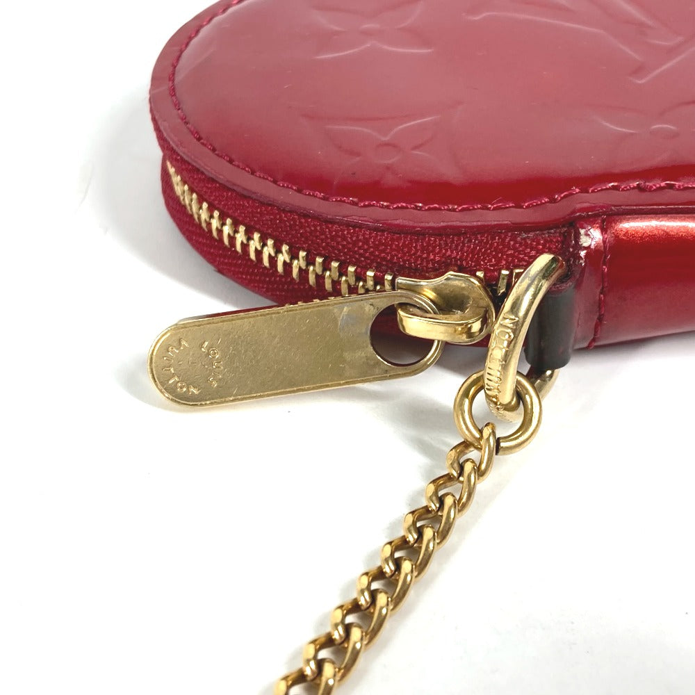 LOUIS VUITTON Coin case M93562 Monogram Vernis Canvas Red Monogram Vernis Porto Mon Coeur Women Used