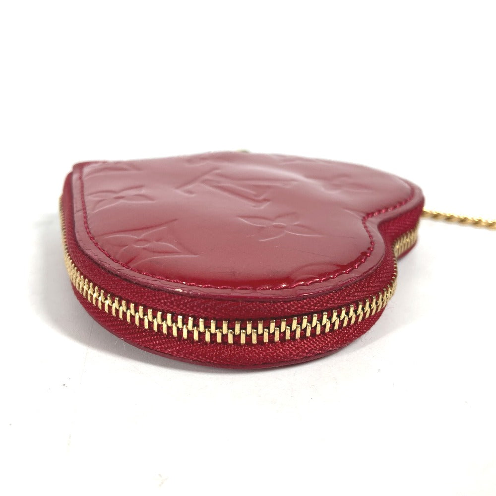 LOUIS VUITTON Coin case M93562 Monogram Vernis Canvas Red Monogram Vernis Porto Mon Coeur Women Used