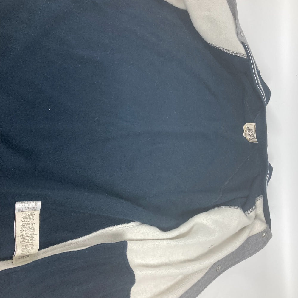 HERMES Jacket cotton gray Bicolor serie logo Teddy Blouson Stadium Jumper mens XXL Used