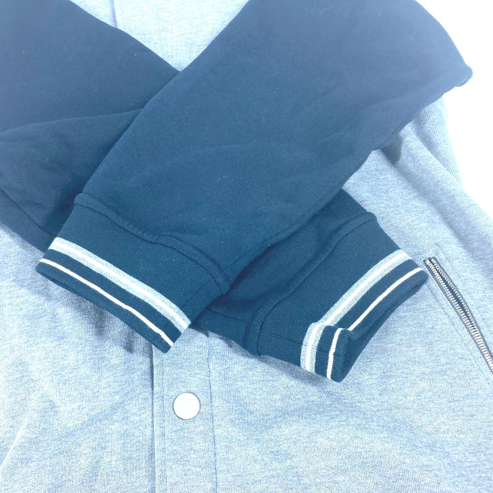 HERMES Jacket cotton gray Bicolor serie logo Teddy Blouson Stadium Jumper mens XXL Used