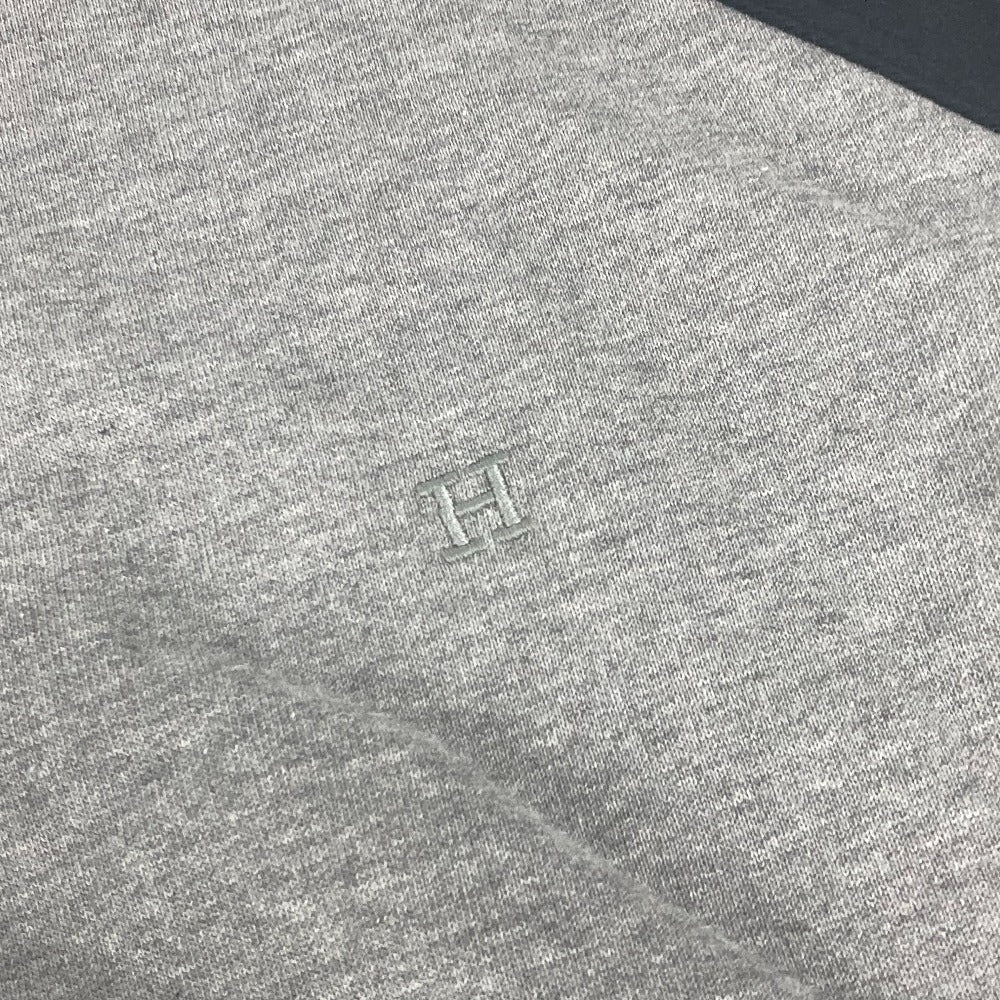 HERMES Jacket cotton gray Bicolor serie logo Teddy Blouson Stadium Jumper mens XXL Used
