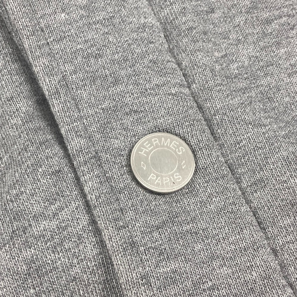 HERMES Jacket cotton gray Bicolor serie logo Teddy Blouson Stadium Jumper mens XXL Used
