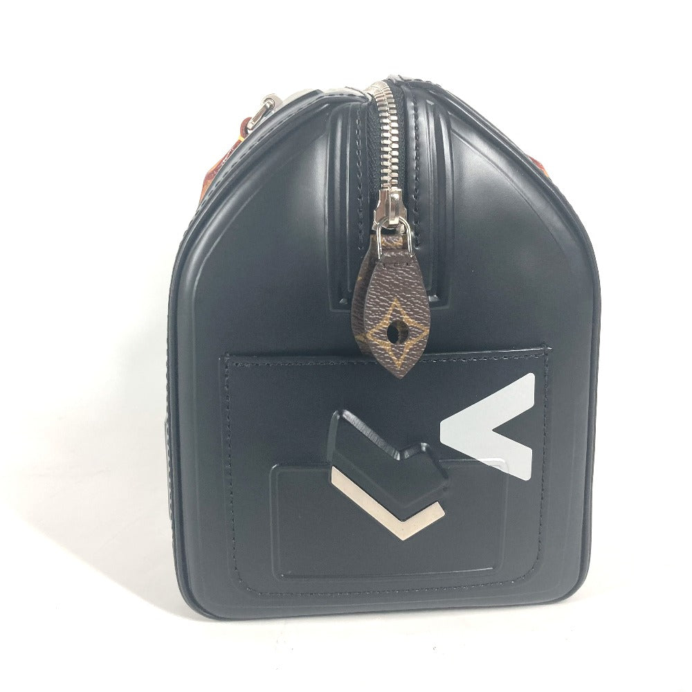 LOUIS VUITTON Handbag leather black Space Collection Speedy 25 mens Used