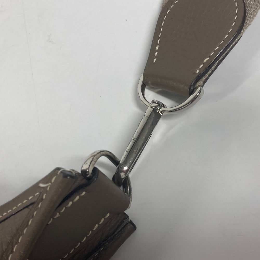 HERMES Shoulder Bag Taurillon Clemence gray Punching H logo Evelyn PM 2