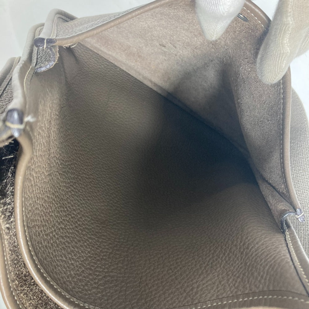 HERMES Shoulder Bag Taurillon Clemence gray Punching H logo Evelyn PM 2