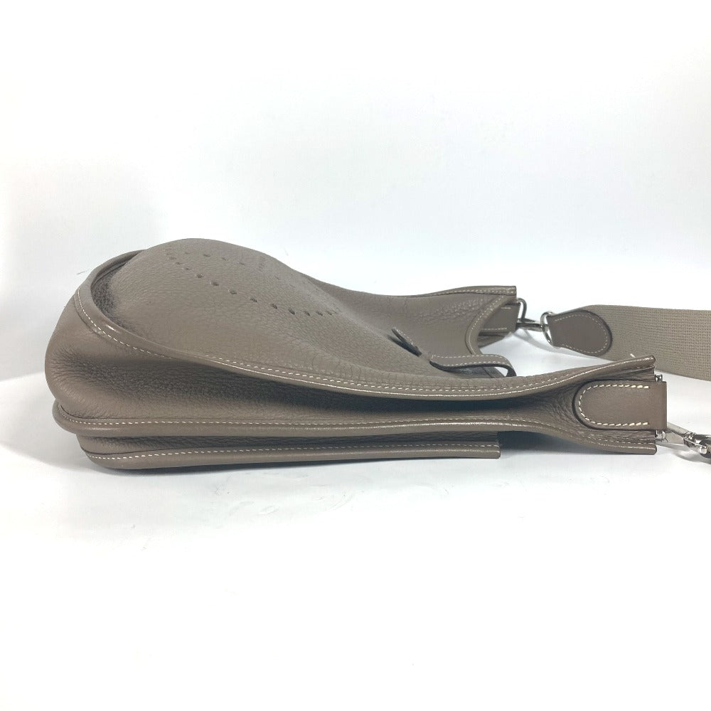 HERMES Shoulder Bag Taurillon Clemence gray Punching H logo Evelyn PM 2